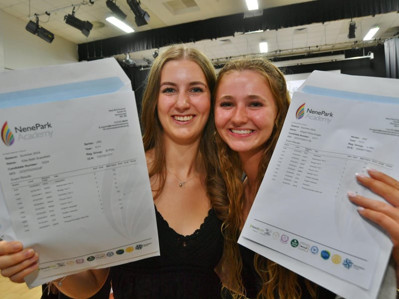 Nene Park Academy students Abigail Knight and Ellie Wakefield