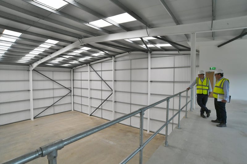 The view from a first floor mezzanine at a warehouse at Bourges View, Maskew Avenue, Peterborough.