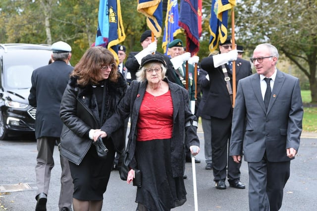 George's wife Catherine arrives at the service