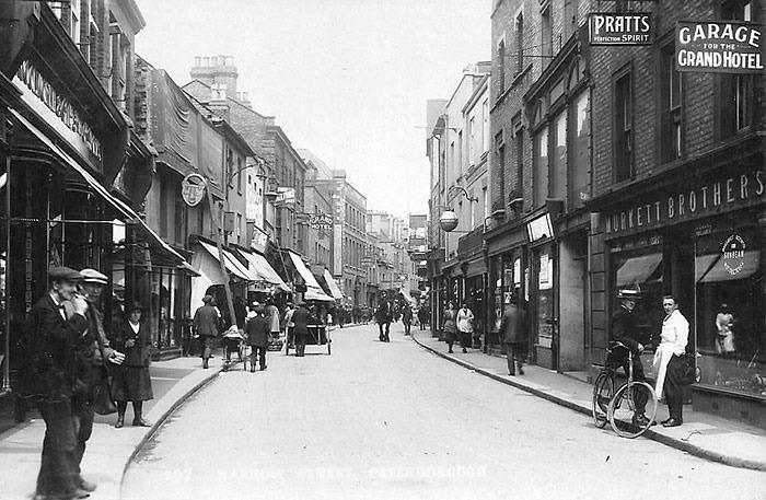 A little further along Narrow Street from the southern end of the road.