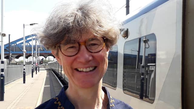 Beki Sellick, Peterborough Liberal Democrat at the railway station