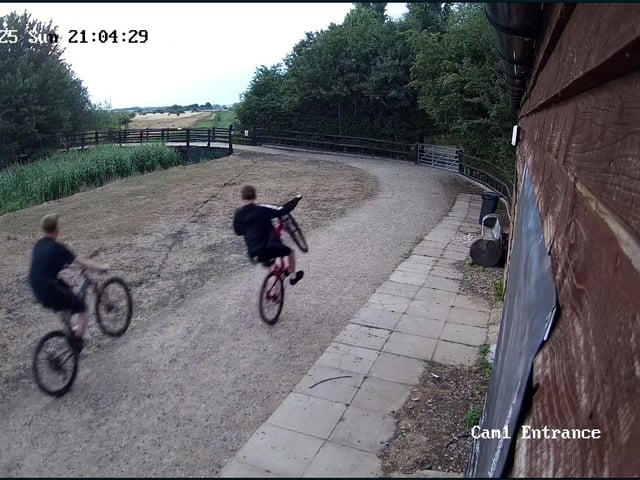 Some of the people that police wish to speak to in connection with an arson at Flag Fen in Peterborough
