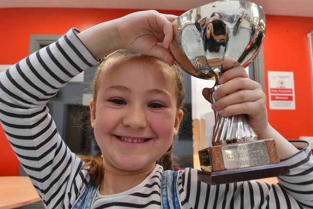 Peterborough Drama Festival 2024: Betty Brown with her verse speaking trophy