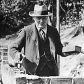 Winston Churchill carrying out some brick work at his home in Chartwell, Kent, in 1928 (photo: Getty Images)