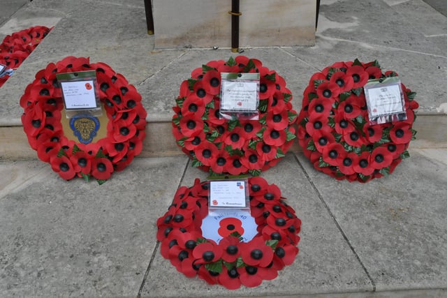 Wreaths laid during the service