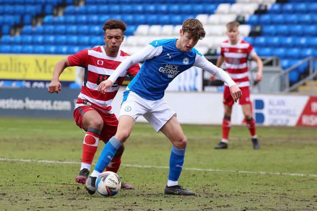 Roddy MCGlinchey in action for Posh Youths,