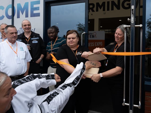 Annabel Murcott of Annabel Murcott Schools of Tae Kwon Do gets The Local View's first Business Expo ion Peterborough off to a fighting start