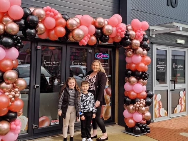 Gemma Kirk, owner of Queen of LED Hire, outside her store.