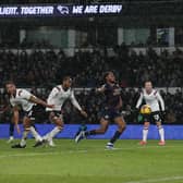 A huge crowd by Posh standards watched Ricky-Jade Jones score this winning goal at Derby County. Photo: Joe Dent/theposh.com