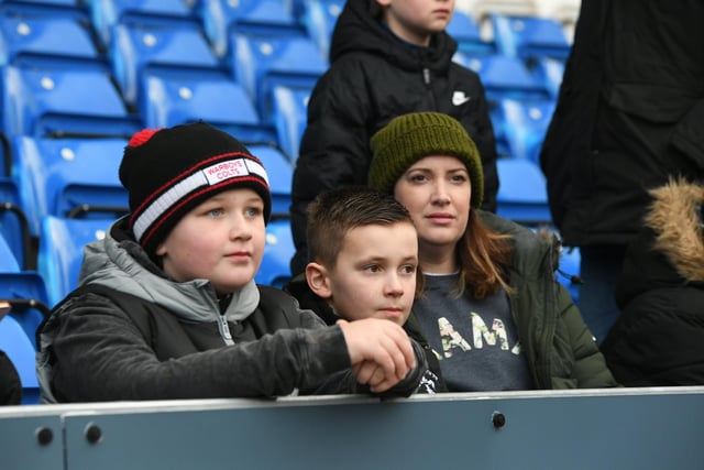 Peterborough United fans take in the win over Shrewsbury Town.