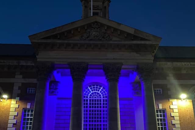 The Town Hall was lit up blue to mark 75 years of the NHS