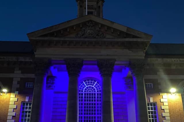 The Town Hall was lit up blue to mark 75 years of the NHS