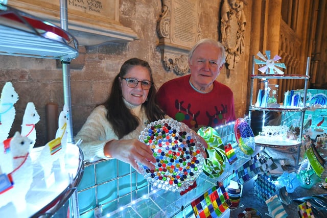 Ron and Mandy Morris at their Gemini Glass stall.