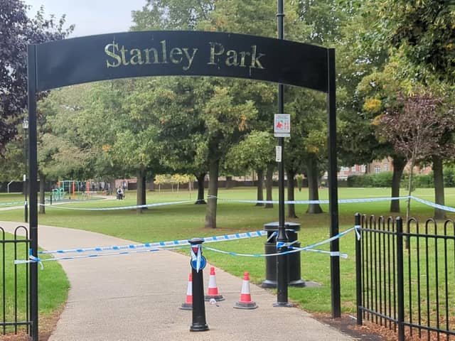 The police cordon at Stanley Park