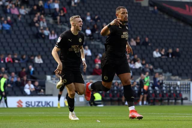 Jonson Clarke-Harris gave Peterborough United the lead in the third minute against MK. Photo: Joe Dent.