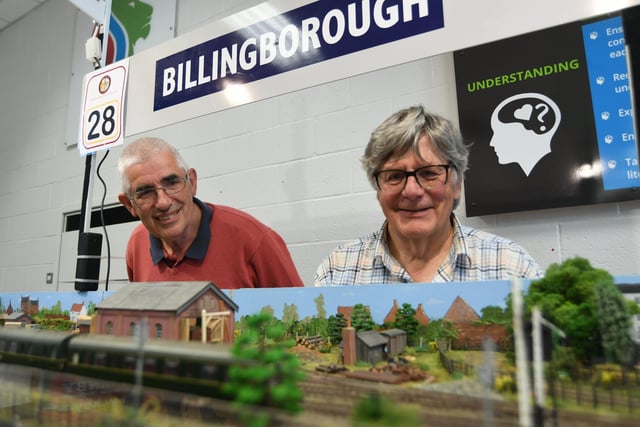 David Jackson and Graham Morfoot with their Billingborough railway.