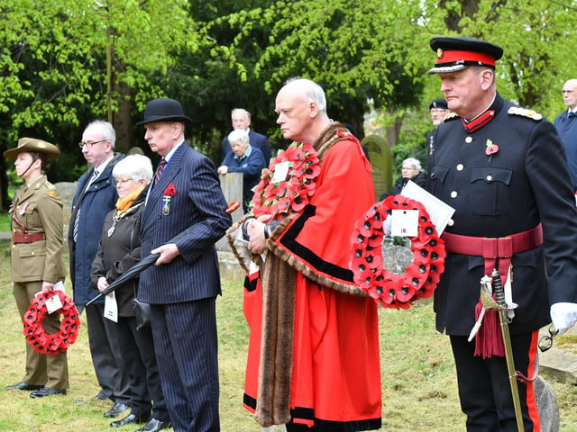 Deputy Lrd Lt Chris Parkhouse and Mayor of Peterborough Nick Sandford and Major Elsey