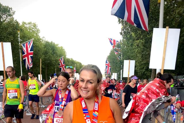 Sophie went on to run the London Marathon for the charity that saved her life