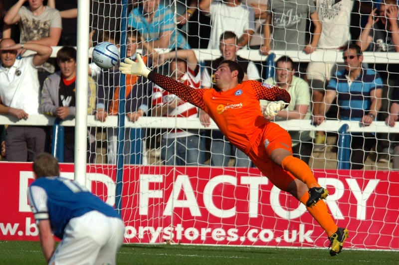Goalkeeper (36) who went from Posh to Crawley, to Portsmouth, to Crawley, to Norwich, to Exeter, to Fleetwood, to Sheffield Wednesday and now player and coach at National League North side King's Lynn Town.