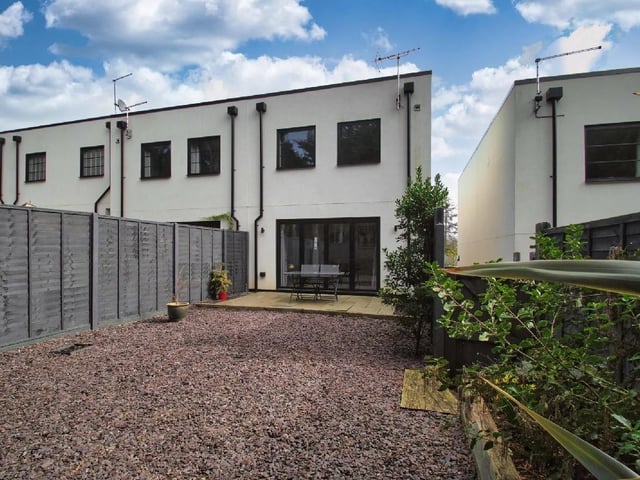 The rear of the property
