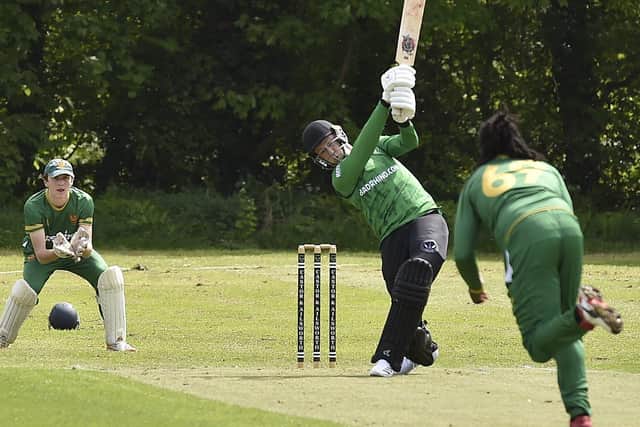 Marcus Papworth in action for Castor in a Cambs Division Two win against Kimbolton last weekend. Photo David Lowndes.