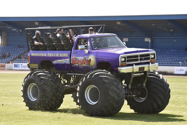The Monster Truck 'Slingshot' offering rides.