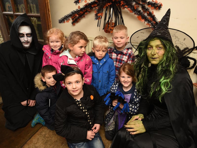 Taken in 2015. Halloween visitors to the witches house at Sacrewell Farm.