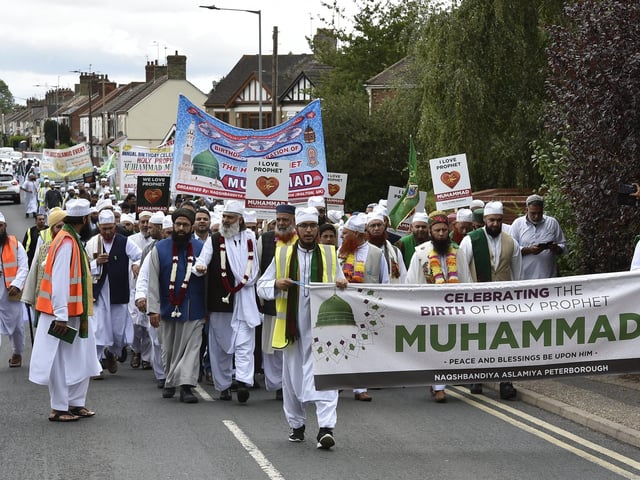 Peterborough Grand Mawlid parade from Alderman's Drive to celebrate the life and legacy of the Prophet Muhammad.