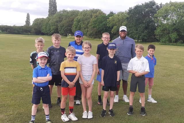 Robin 'Tiger' Williams (back row, second right) on a recent visit to Milton Golf Club.