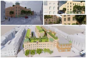 Images of how the £22 million development will appear, from top clockwise, the view down Westgate, North Street view from Westgate, West courtyard and an aerial view across Westgate.