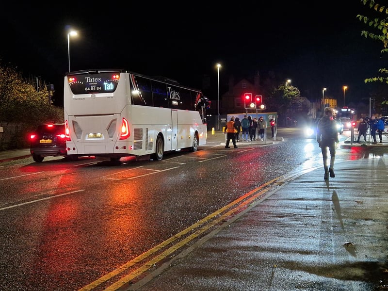 Buses are being used to take passengers towards London.