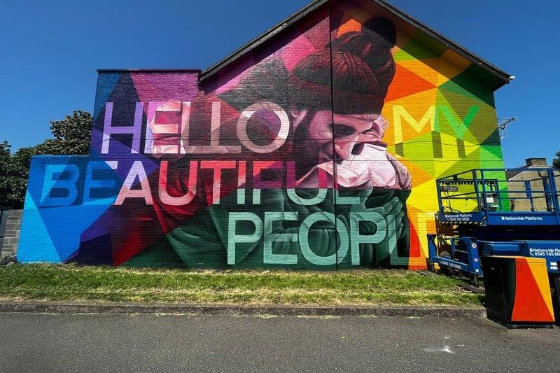 Nathan and motivational speaker Unspoken Atiq combined to create this giant mural on the side of a building on the corner of Gladstone Street and Bright Street, near the junction with Bourges Boulevard, which reads ‘Hello My Beautiful People.’