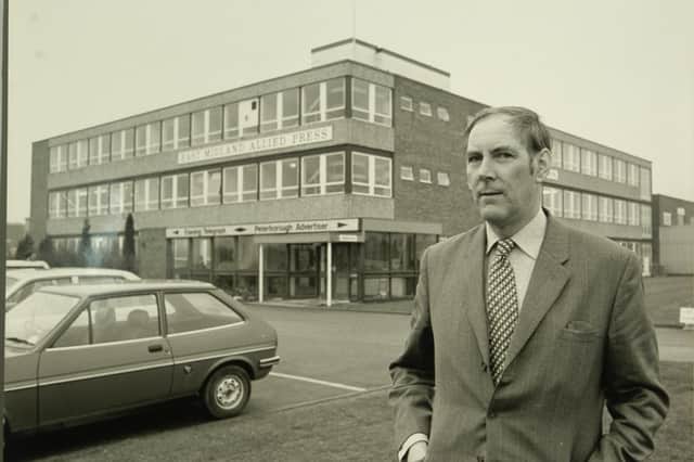 Richard Winfrey outside the offices of EMAP in Peterborough.