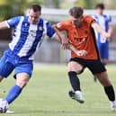 Action from Peterborough Sports v Hornchurch in the second qualifying round of the FA Cup. Photo Darren Wiles.