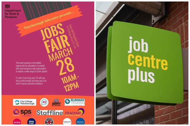 A promotion for a Jobs Fair in Peterborough last this month