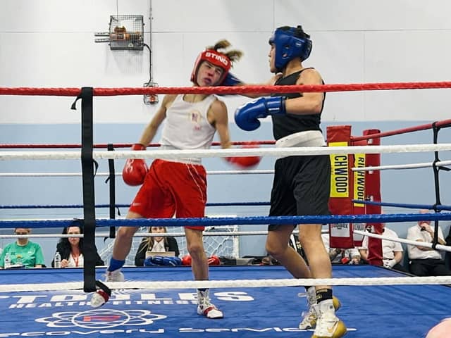Jacob Hussain (right) in action against Henry Buckland.