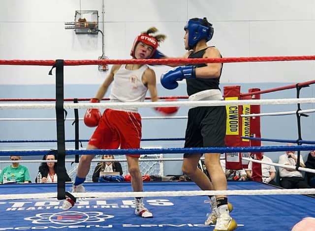 Jacob Hussain (right) in action against Henry Buckland.