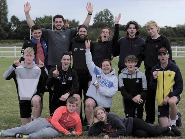 Ther title-winning Peterborough RUFC touch rugby squad.