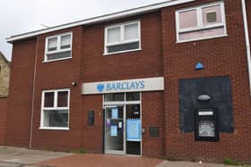 The Barclays Bank, in High Street, in Old Fletton, Peterborough, which has been earmarked for closure on August 5 this year.