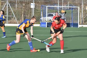 Tierney Augustine (right) in action for City of Peterborough Ladies. Photo David Lowndes.