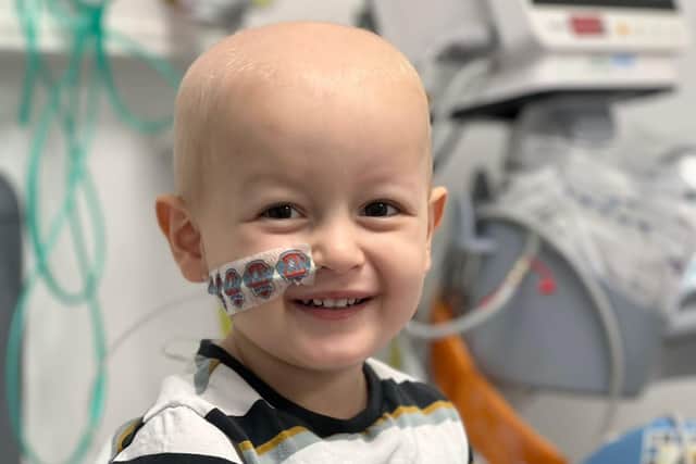 Two-year-old Thomas was diagnosed with leukemia in May last year