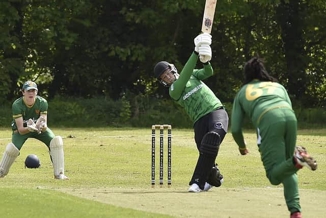 Marcus Papworth batting for Castor against Papworth.  Photo David Lowndes.