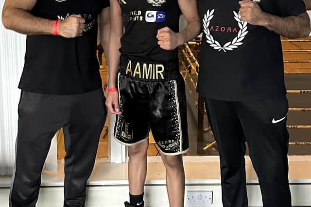 Aamir Shirazi (centre) in Bridlington..