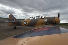 Just before take-off in the T6 Harvard