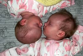 Meet 11 of the cutest babies born in Northamptonshire during lockdown - like identical twin sisters, Phoebe and Grace.