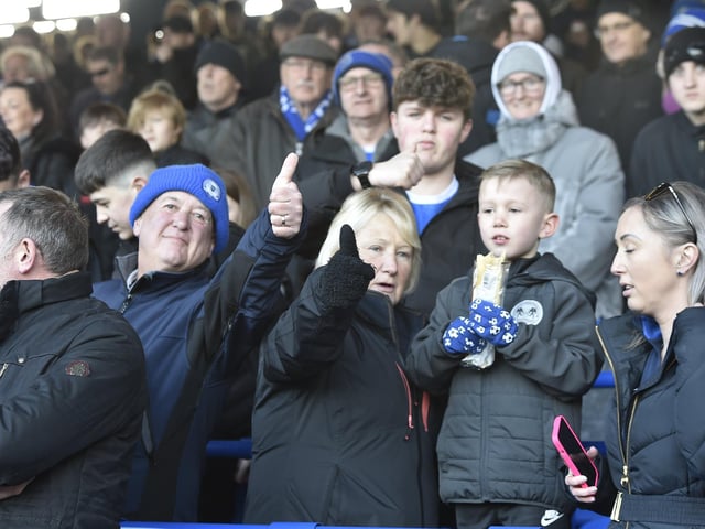 Peterborough United fans enjoy the 5-2 win over Plymouth Argyle.