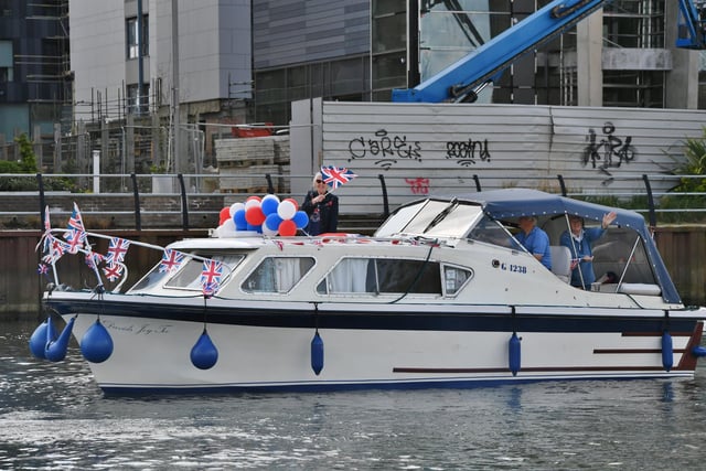 Waving the flag for the Peterborough Yacht Club Coronation Flotilla