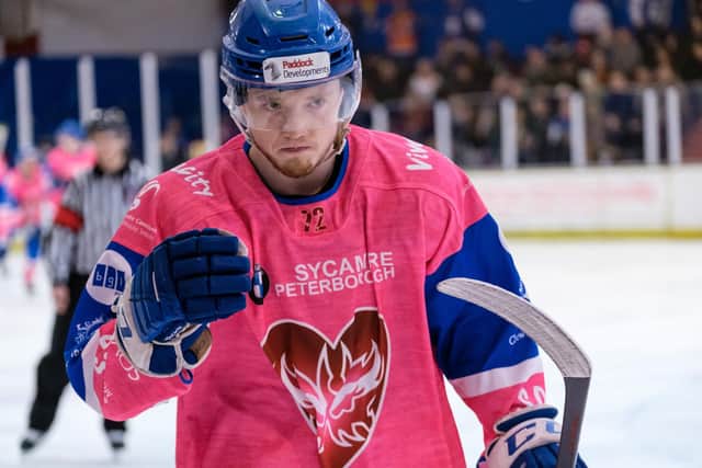 Glenn Billing returns to the bench to celebrate putting Phantoms 5-1 ahead