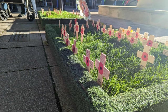Poppies laid at the memorial