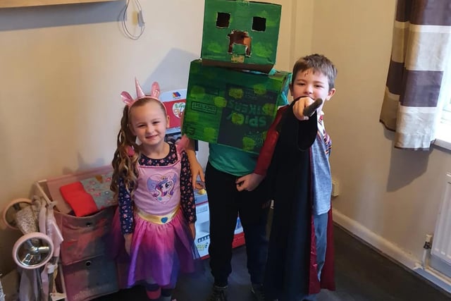 Look at this trio! My Little Pony, Creeper from Minecraft and Harry Potter